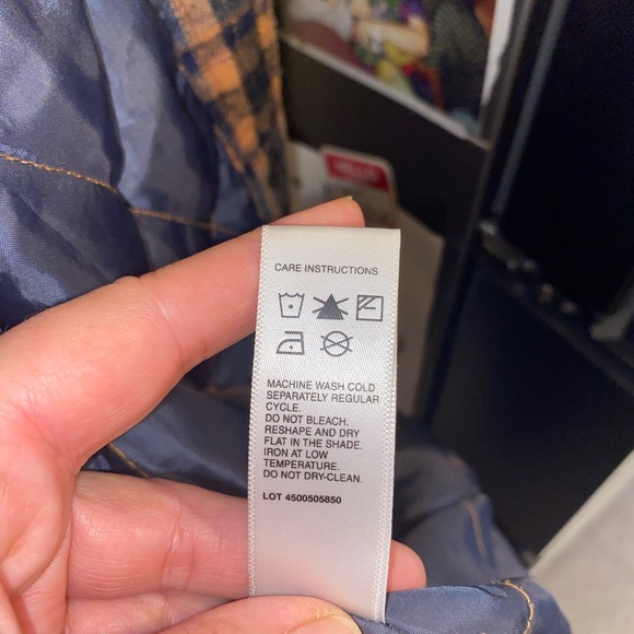 Legendary Outfitters Flannel Hooded Shirt Jacket grey orange Fall plaid Shacket - Picture 8 of 14